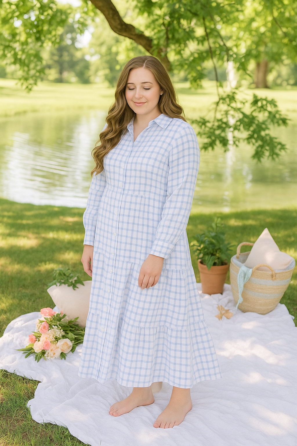 Maxi Vestido de Cuadros SECCIONADO