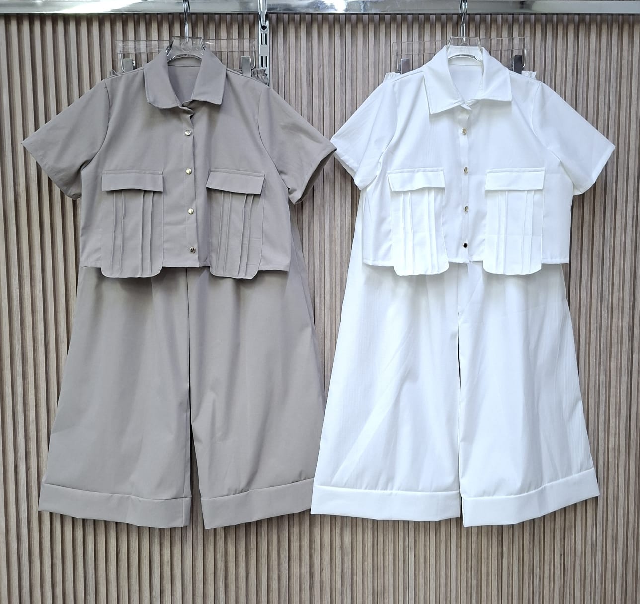 Set Pantaluna Gabardina 2pzs Unitalla Con Bolsas Funcionales Tendencia Viral Pantalones Anchos Moda Femenina mexicana