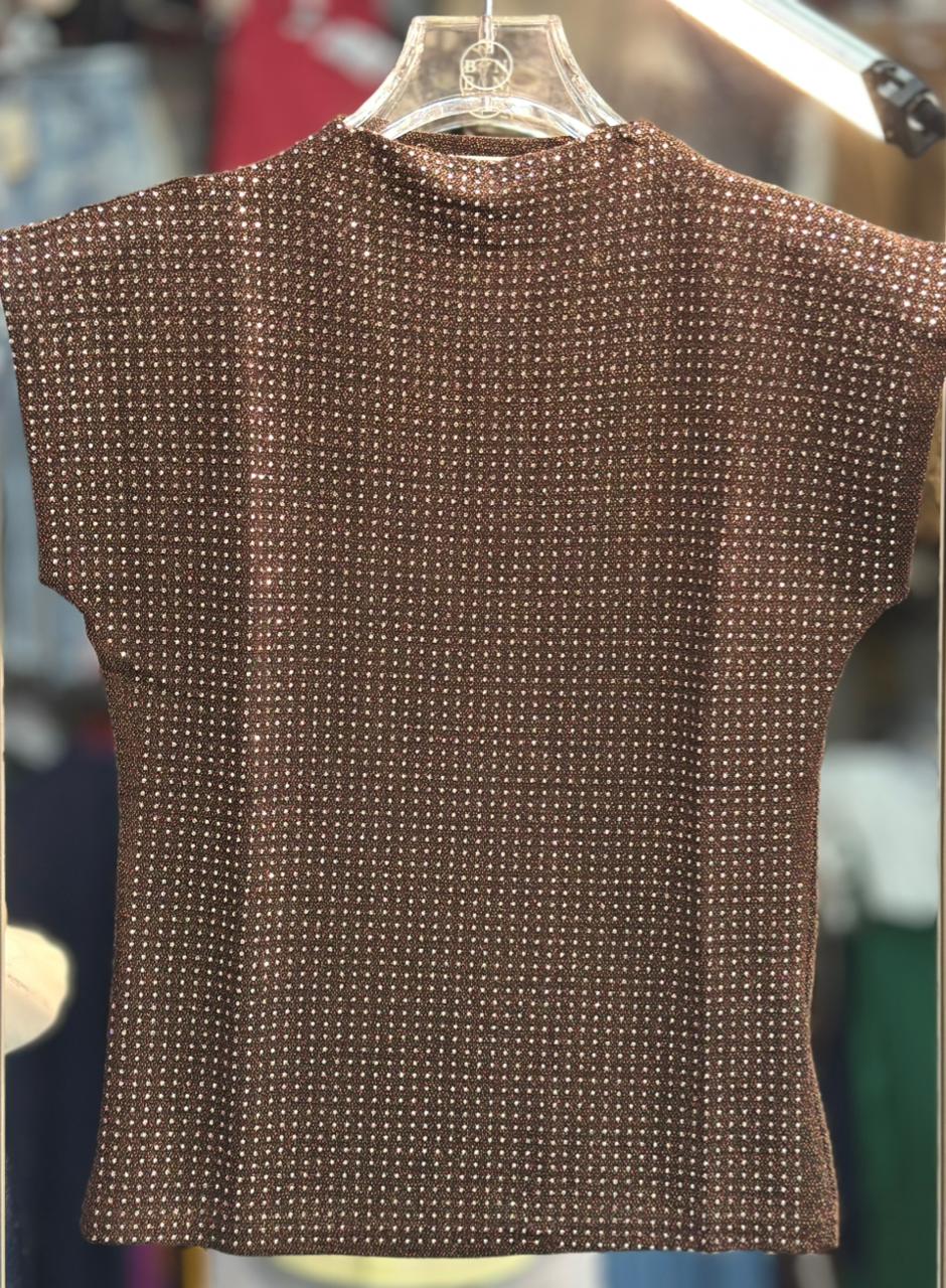 Blusa Britney Con Brillos Talla S/M y G/XL Sin Mangas Ideal Para Esta Temporada Tela Mesh Moda Femenina Petit Curvy Tendencia Viral Casual Elegante