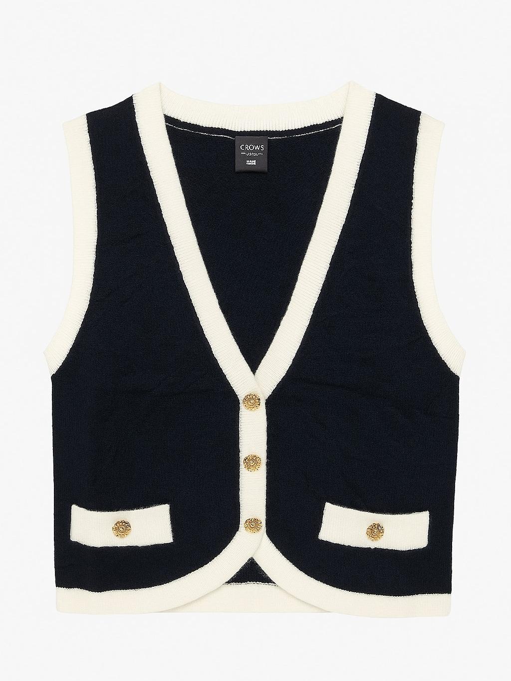 Chaleco Sof Con Botones Y Bolsas  De Adorno Con Boton Unitalla Casual Para el dia a dia