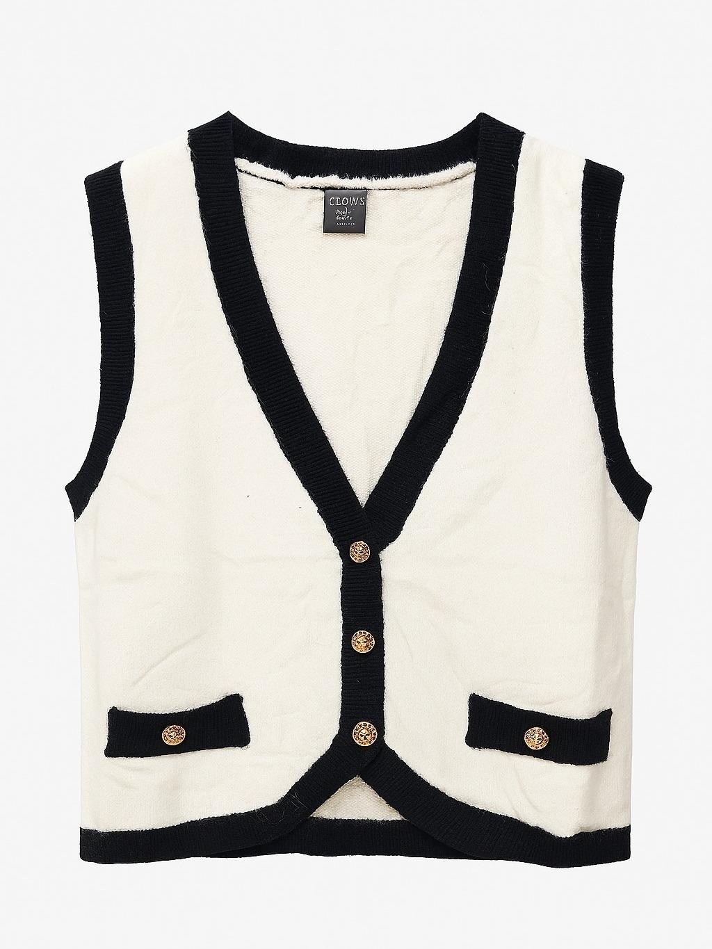 Chaleco Sof Con Botones Y Bolsas  De Adorno Con Boton Unitalla Casual Para el dia a dia