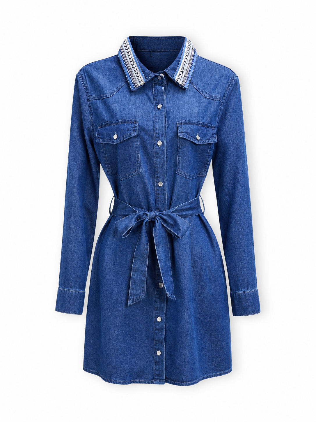 Vestido Denim Tribal Corto