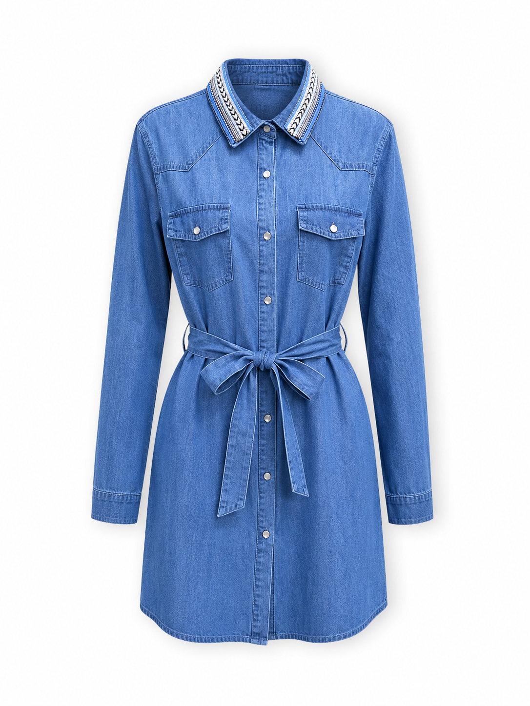 Vestido Denim Tribal Corto