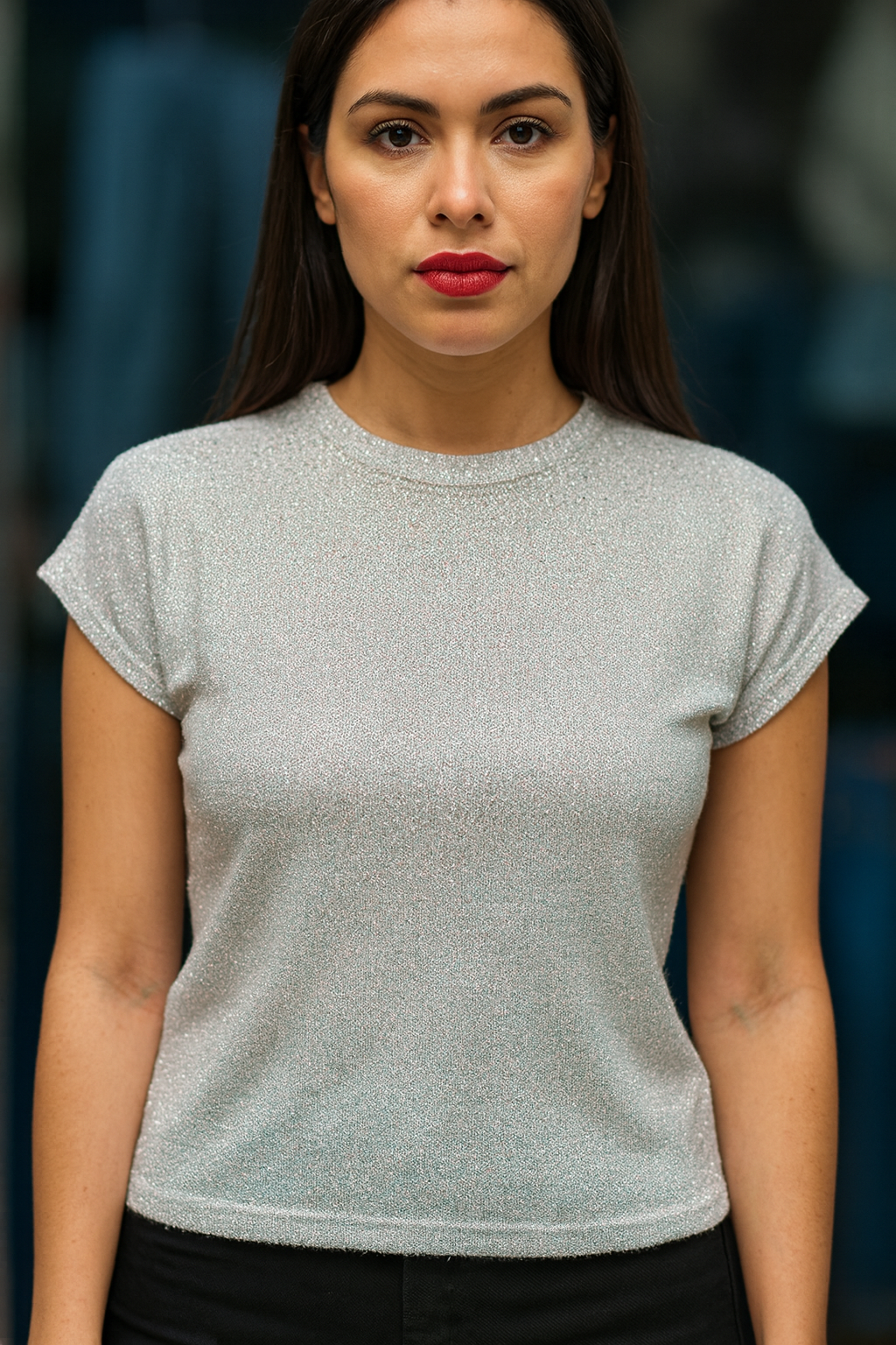 Blusa Britney Con Brillos Talla S/M y G/XL Sin Mangas Ideal Para Esta Temporada Tela Mesh Moda Femenina Petit Curvy Tendencia Viral Casual Elegante