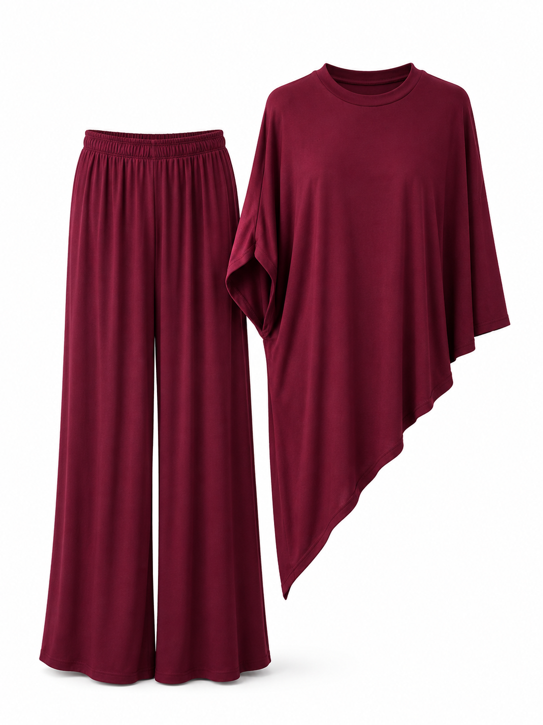 Set Fatima Con Blusa Capa Asimétrica.