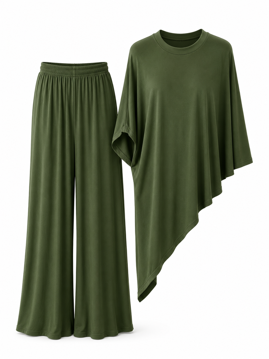 Set Fatima Con Blusa Capa Asimétrica.