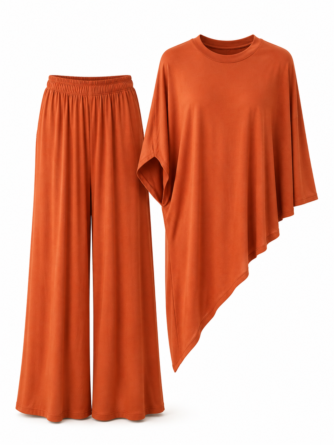 Set Fatima Con Blusa Capa Asimétrica.