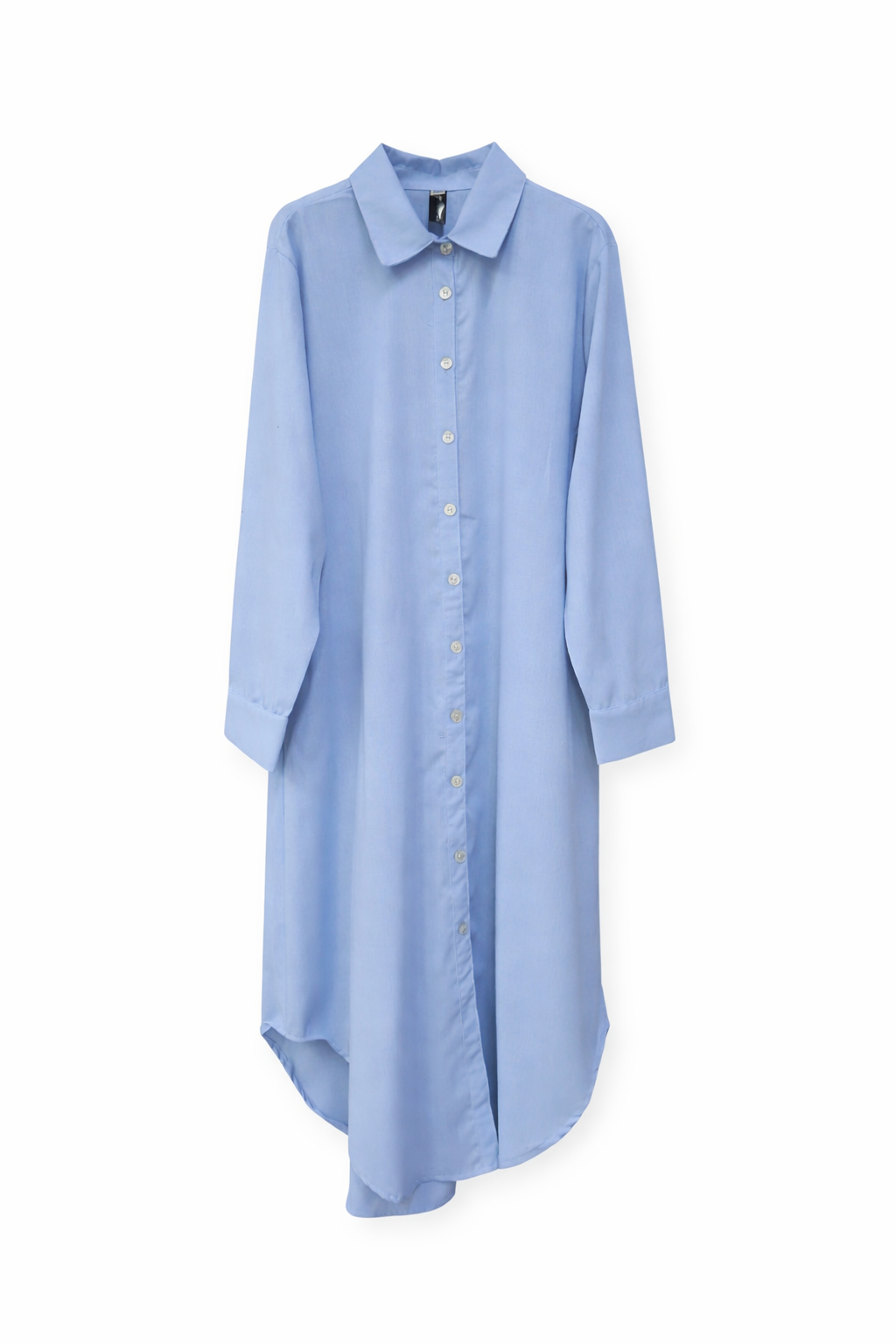 Vestido Camisero De Lino Manga Larga.
