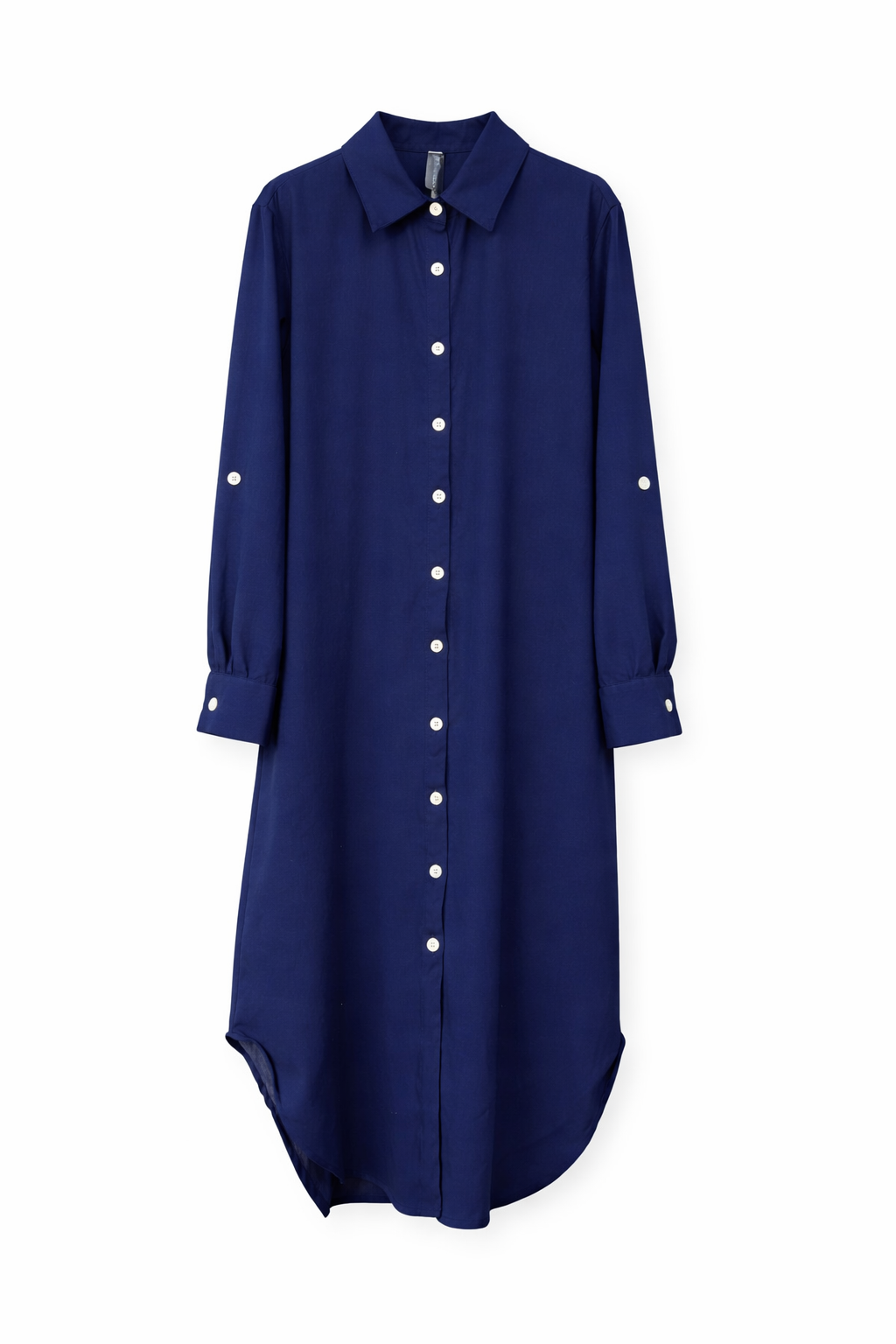 Vestido Camisero De Lino Manga Larga.