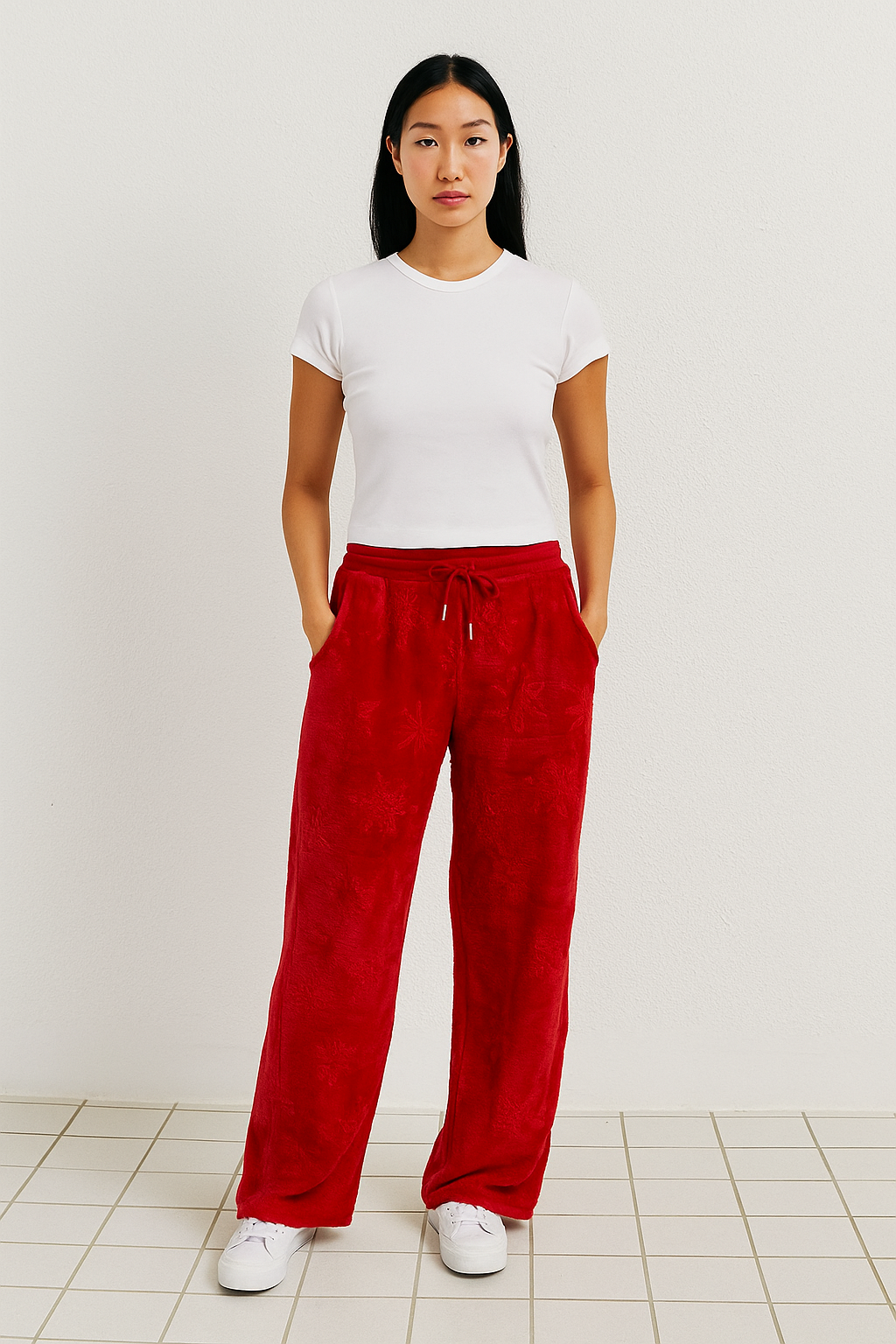 Pantalon Copo P95785 Talla Compartida S/M y G/XL Con jareta Ajustable Diseño De Copo De Nieve Ideal Para El Invierno