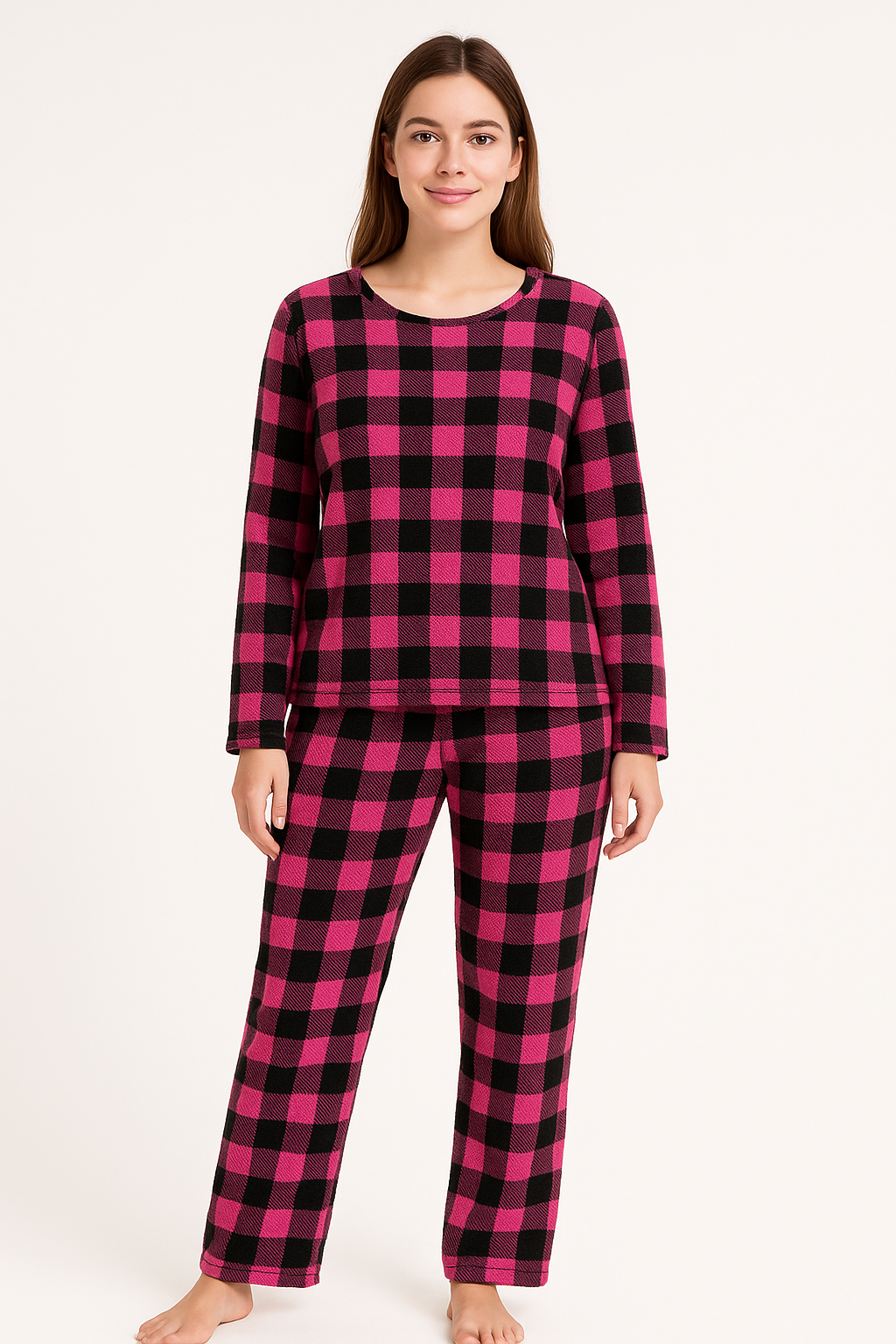Pijama Rose WPS76 Ideal Para Dormir Calientito Para Este Invierto Manga Larga Polar Talla S/M y G/XL Para Petit y Curvy Comodidad Versatil Tendencia Viral Para Uso De Noche