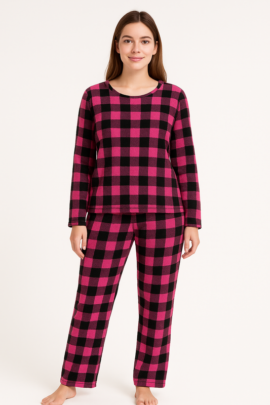 Pijama Rose WPS76 Ideal Para Dormir Calientito Para Este Invierto Manga Larga Polar Talla S/M y G/XL Para Petit y Curvy Comodidad Versatil Tendencia Viral Para Uso De Noche