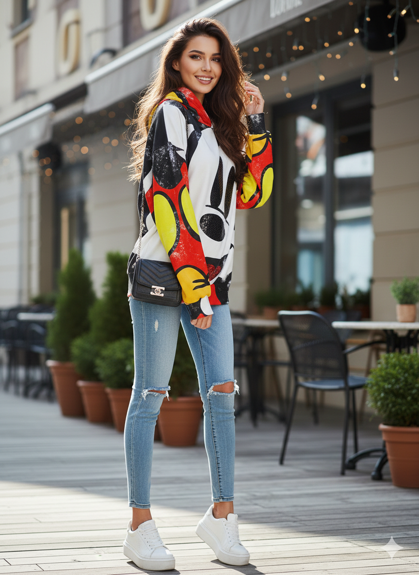 Hoodie Artista Secreto. Pieza De Moda Audaz, Oversize, Con Vibrante Estampado, Con Look Casual, Chic Y Comoda.