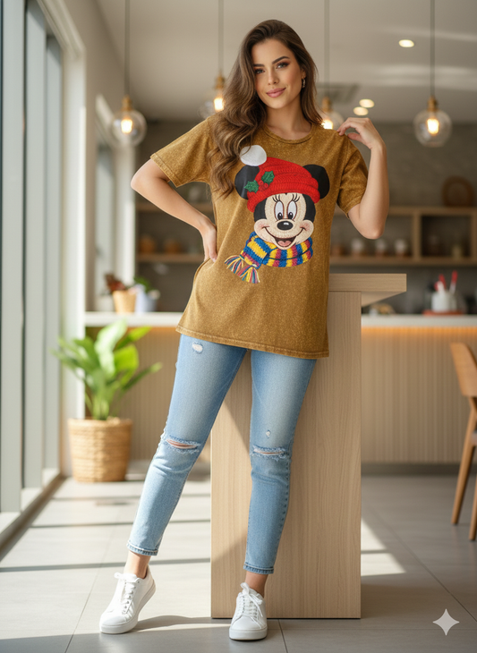 Blusa Algodon Raton Navideño. Comodo, Casual, Femenino, De Tela Suave, Versatil y Chic.