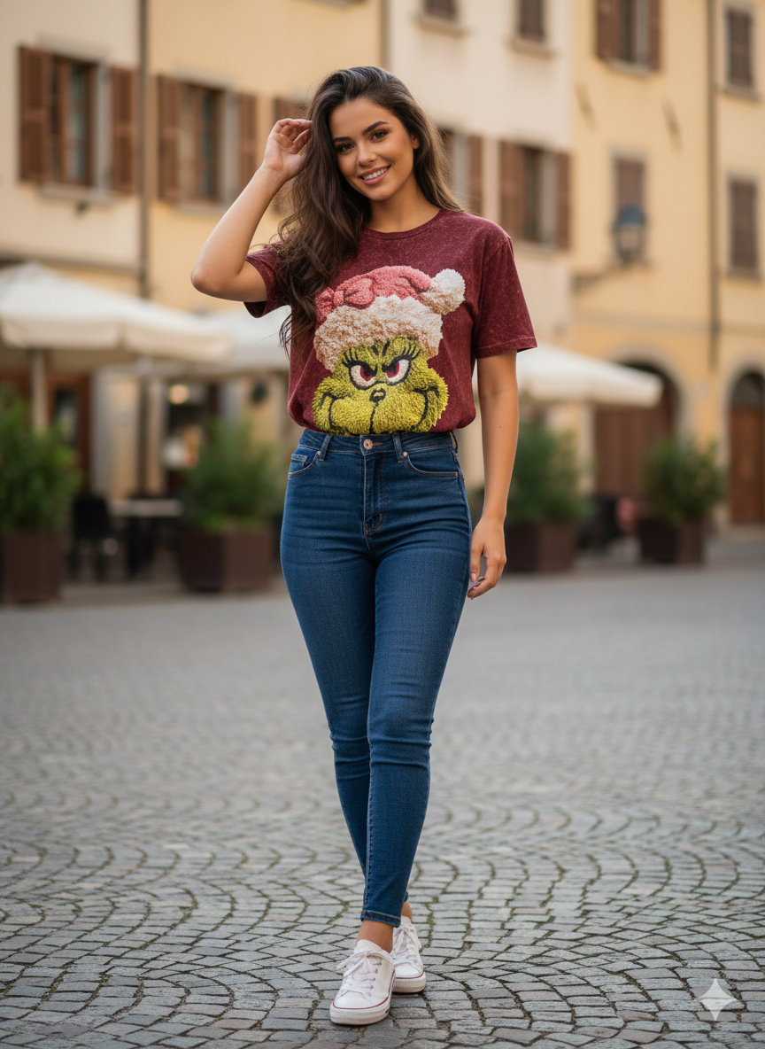 Blusa Moño Navidad Irreverente. Comoda, Casual, Combinable, De Tela Suave Y Ligera.