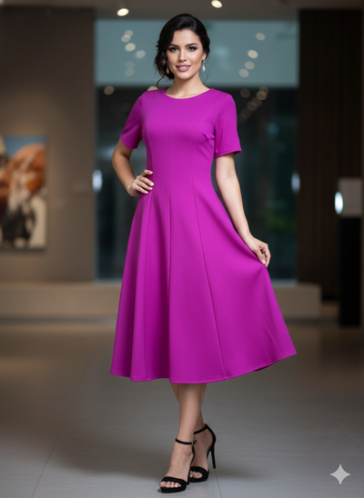 Vestido Grettel Ponti. Modelo Que Define La Elegancia Sin Esfuerzo, Destaca No Solo Su Forma, Sino Tambien La Sensacion Y El Estilo Que Proyecta, Muy Femenino, Casual, Moderno, De Corte A, Con Un Toque De Elasticidad Que Permite Moverte Con Libertad.