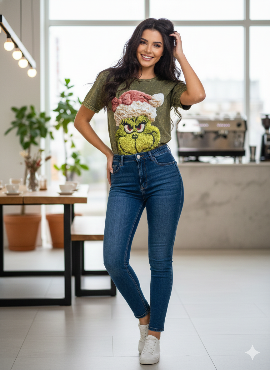 Blusa Moño Navidad Irreverente. Comoda, Casual, Combinable, De Tela Suave Y Ligera.