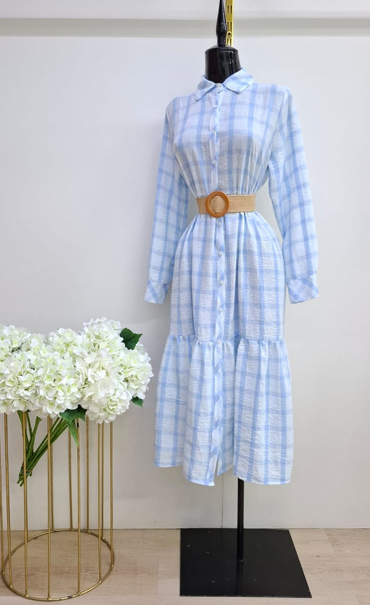 Maxi Vestido de Cuadros SECCIONADO