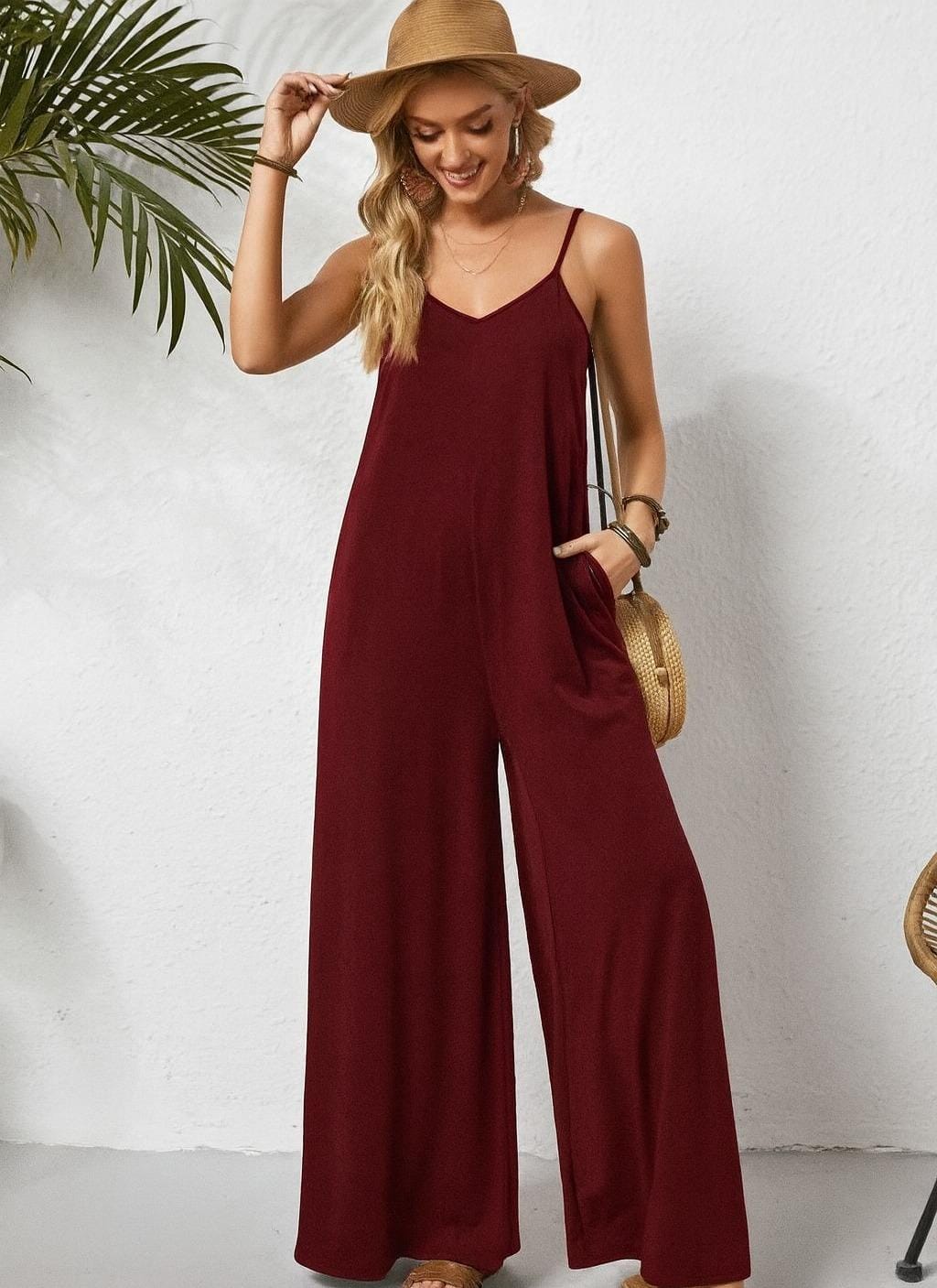 Palazzo Boho Barcelona Brush Casual De Tirantes Delgados Con Bolsas a Los Costados Unitalla