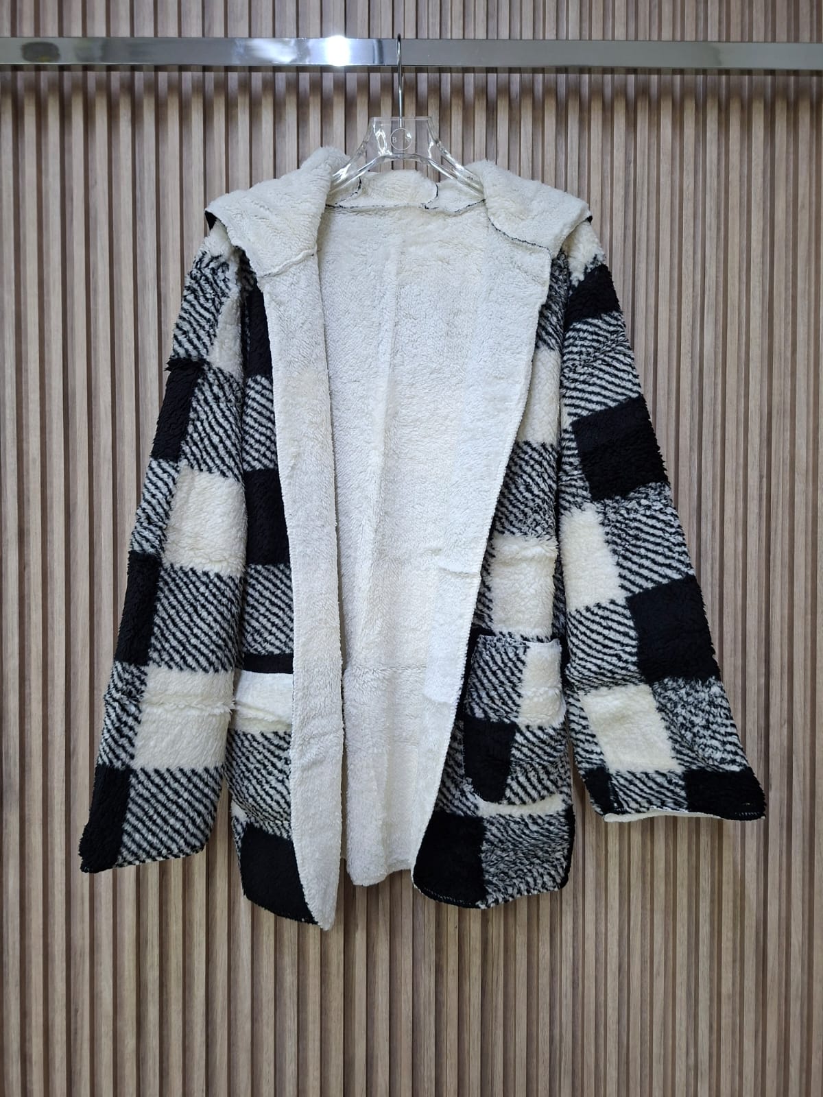 Abrigo Kang JK1071H Talla S M G y XL Para Petit Curvy Ideal Para Invierno Largo  Aborregado Con Bolsas Funcionales Viral Moda Mexicana Tendencia Casual Elegante Para El Dia Dia