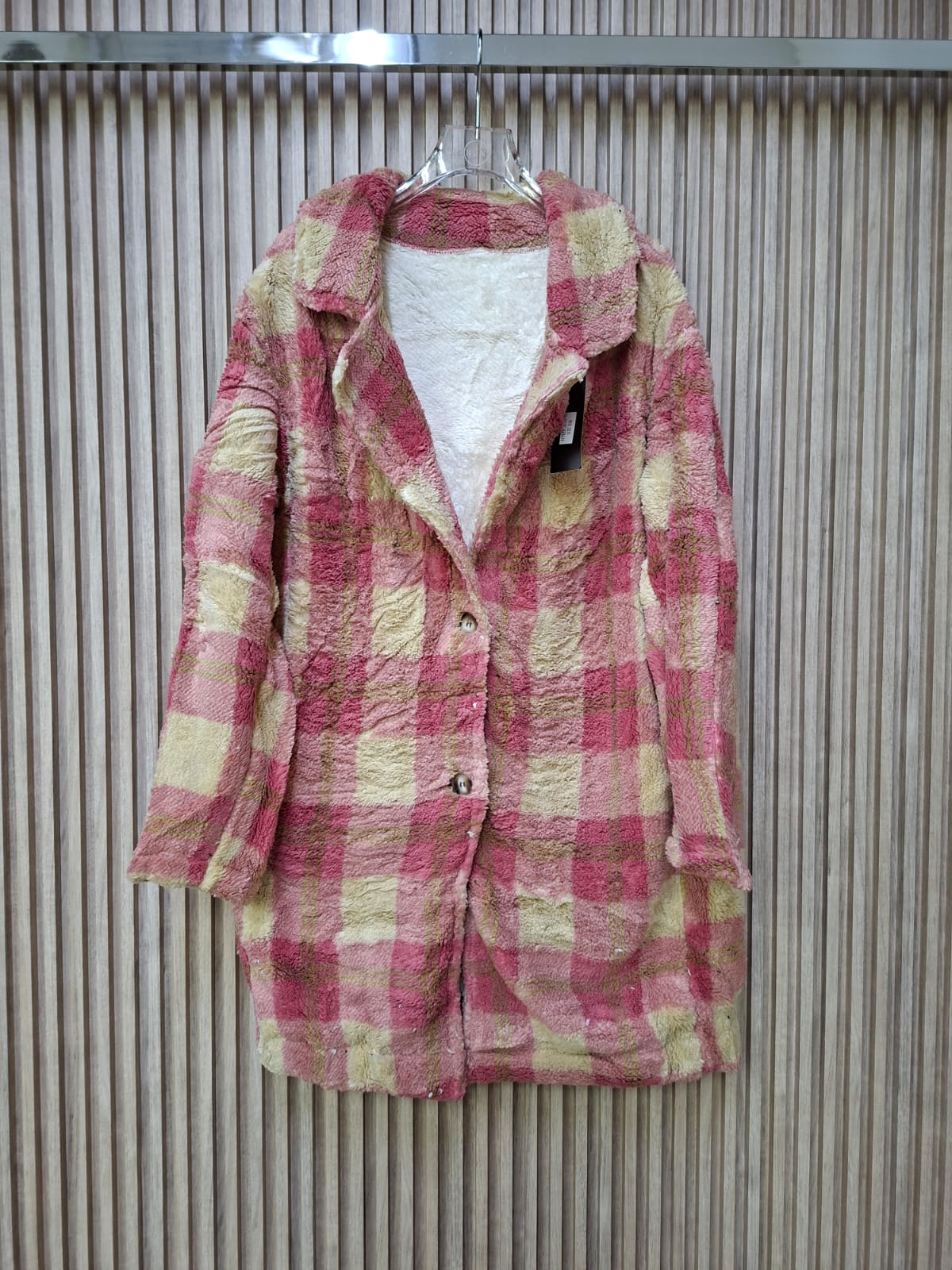 Abrigo Yolanda  JK1077Q Talla S M G y XL Para Petit Curvy Ideal Para Invierno Largo Con Botones Aborregado Con Bolsas Funcionales Viral Moda Mexicana Tendencia Casual Elegante Para El Dia Dia