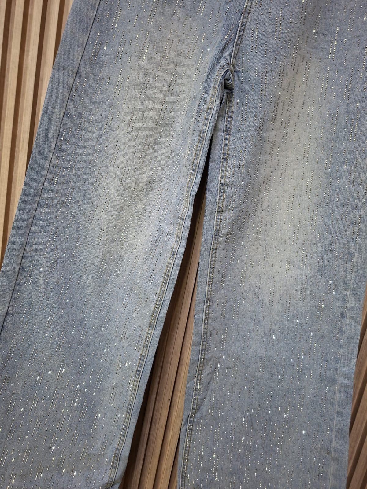 Pantalon T7073 Mezclilla Claro Con Lluvia De Estrellas Talla 5-15 Petit Curvy Moda Femenina Mexicana Tendencia Viral Casual Para Uso Diario