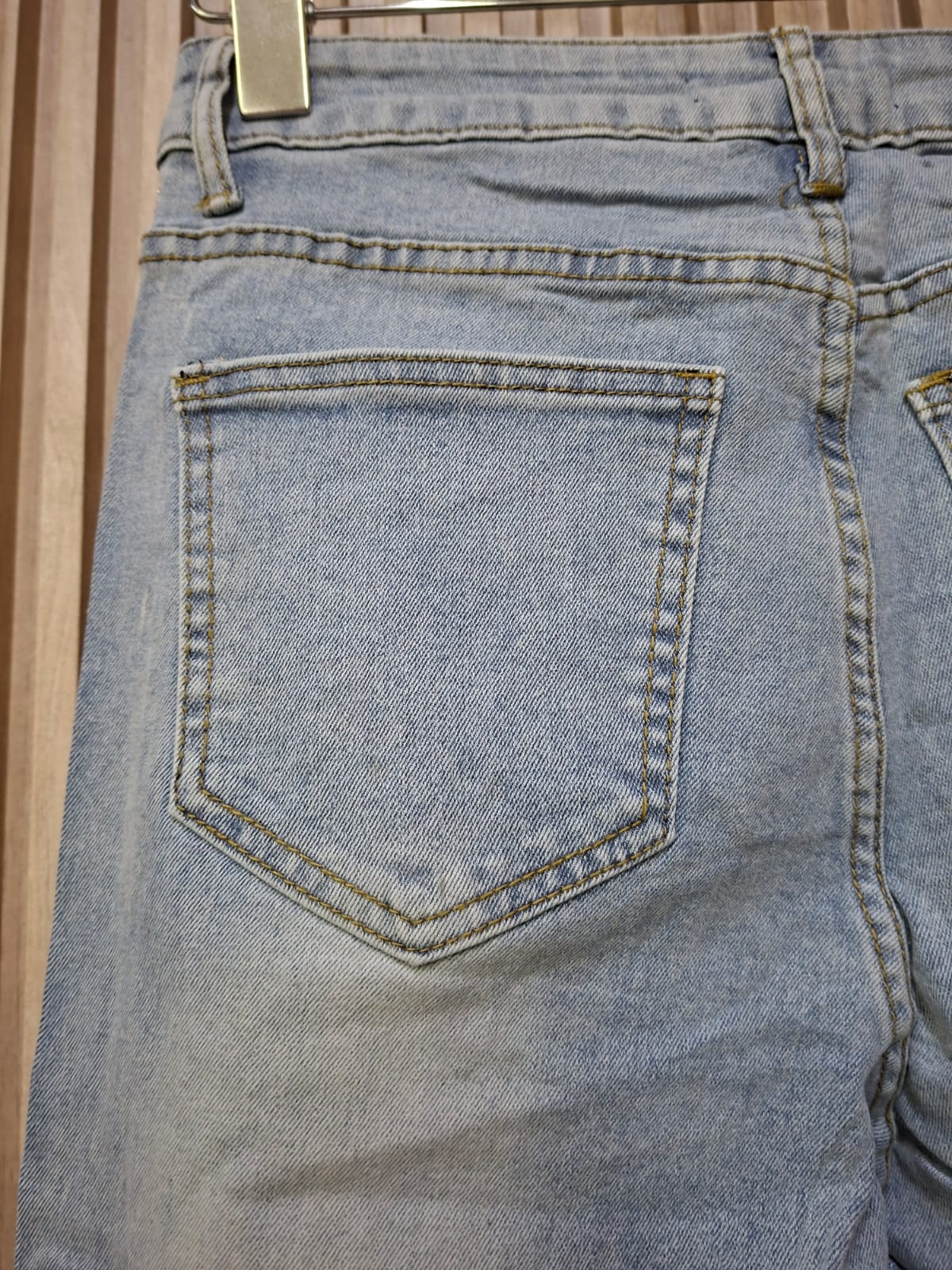 Pantalon T7073 Mezclilla Claro Con Lluvia De Estrellas Talla 5-15 Petit Curvy Moda Femenina Mexicana Tendencia Viral Casual Para Uso Diario