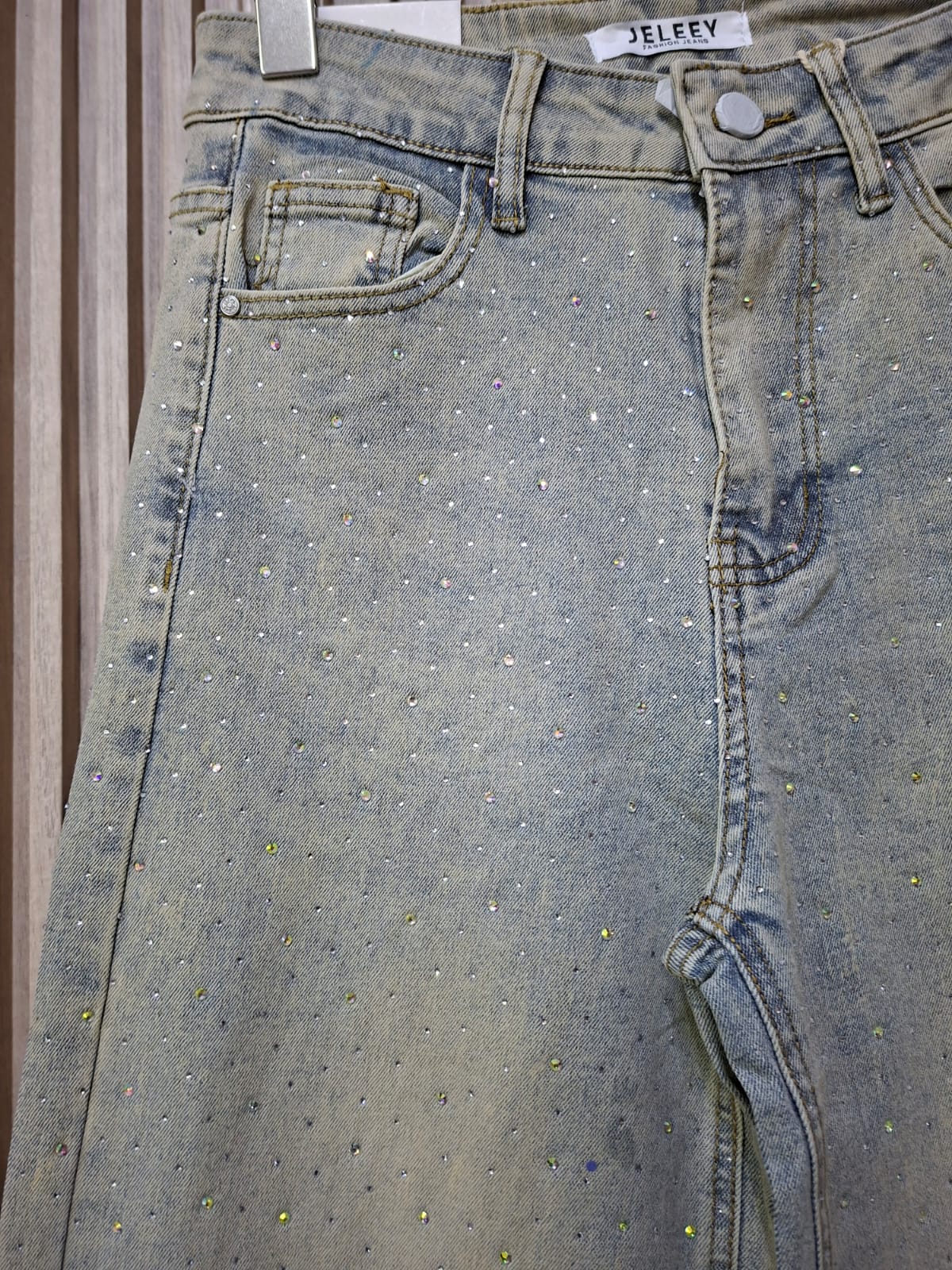 Pantalón Brillos Mezclilla T7051