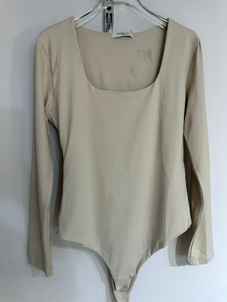 Body Kali Talla S M y G Manga Larga Escote Cuadrado Para Petit y Curvy Moda Tendencia Viral Femenina Mexicana Casual Elegante