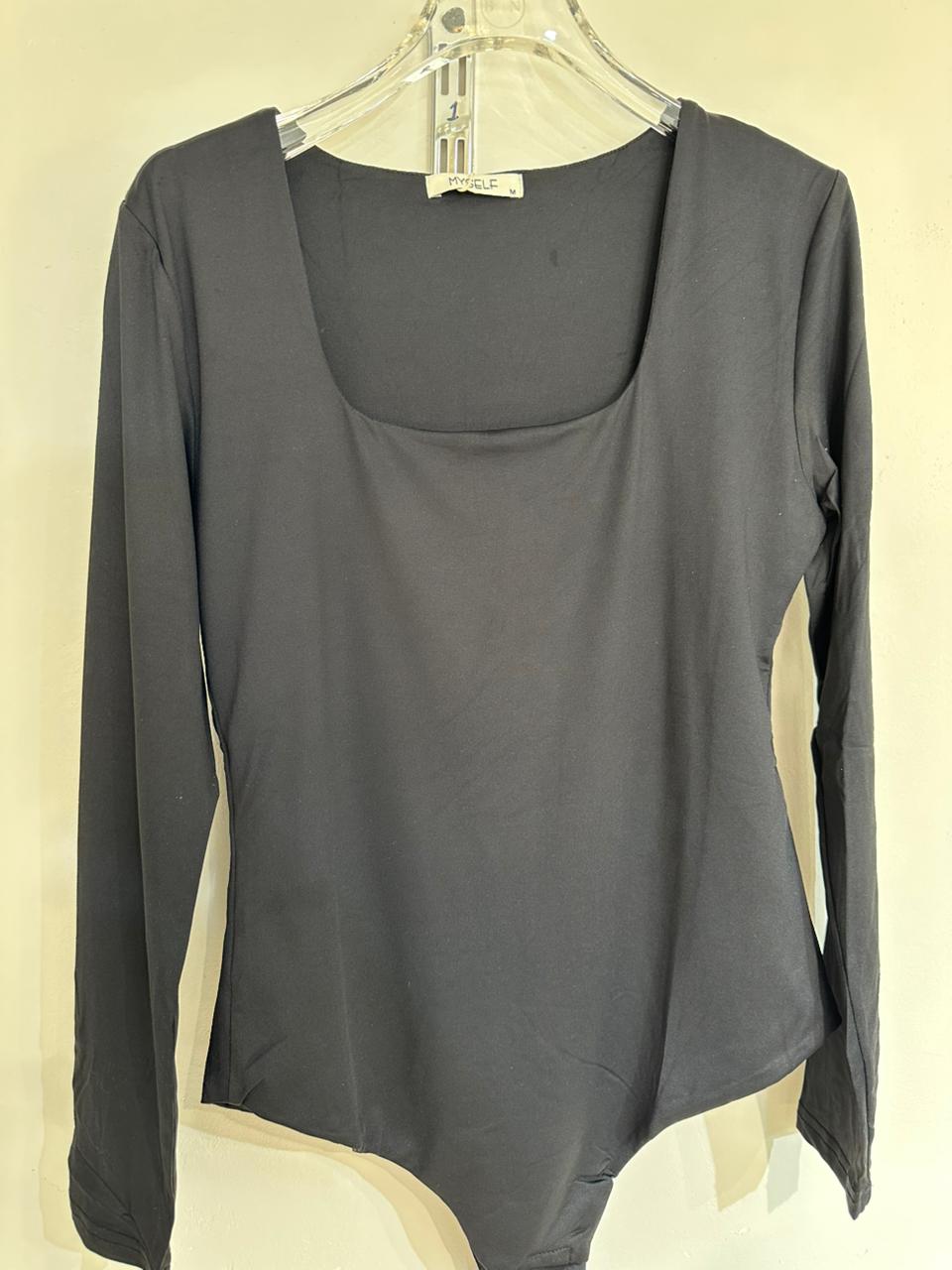 Body Kali Talla S M y G Manga Larga Escote Cuadrado Para Petit y Curvy Moda Tendencia Viral Femenina Mexicana Casual Elegante