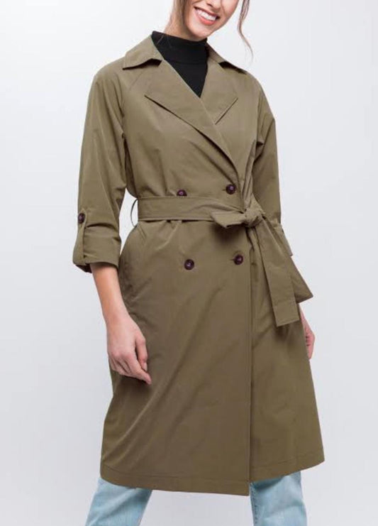 Gabardina Yaz Casual Elegante Para Tallas Petti y Curvy Para El Dia Dia Tallas S , M y L Con Botones Marmoleados Colores Atemporales