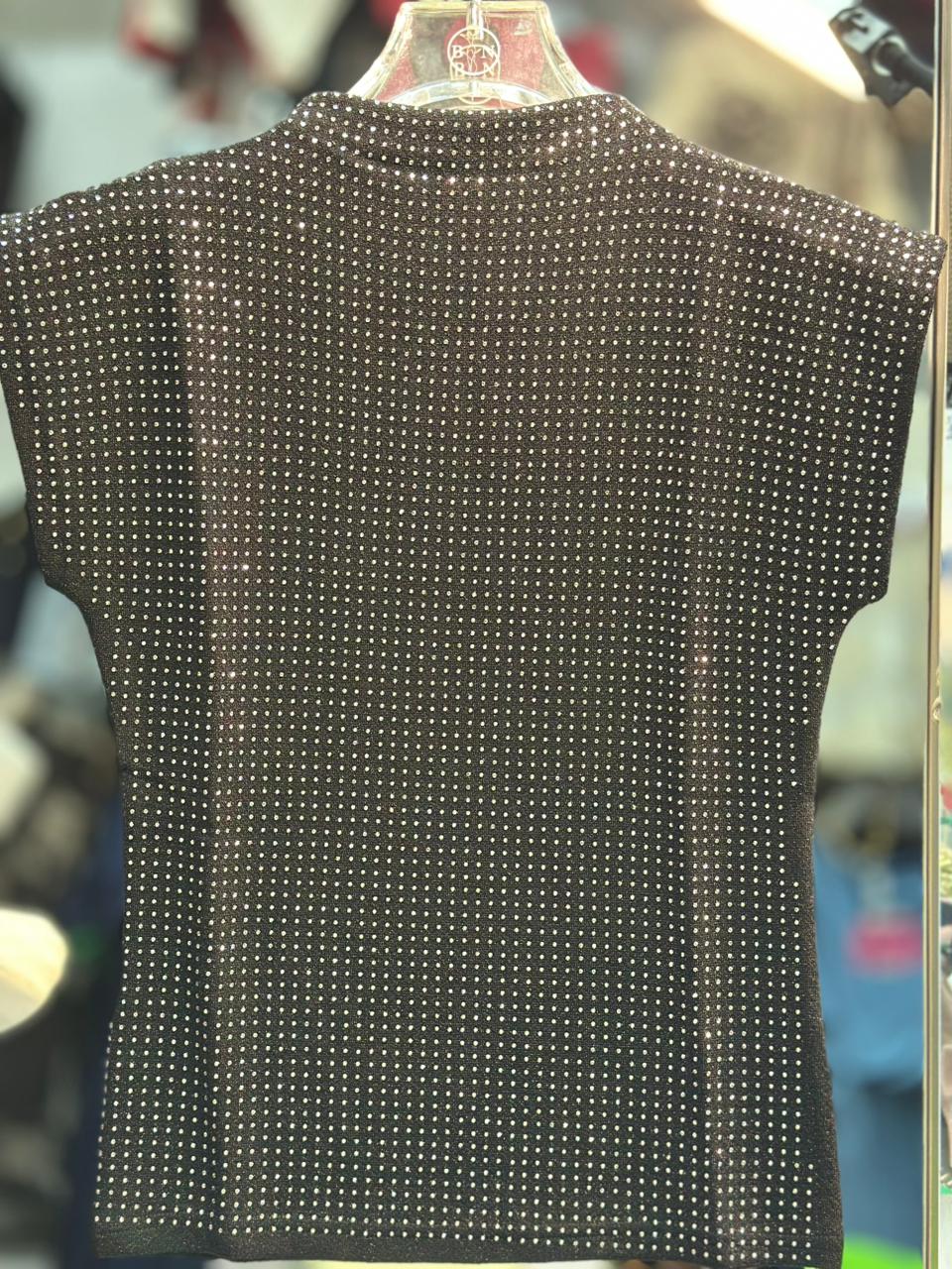 Blusa Britney Con Brillos Talla S/M y G/XL Sin Mangas Ideal Para Esta Temporada Tela Mesh Moda Femenina Petit Curvy Tendencia Viral Casual Elegante