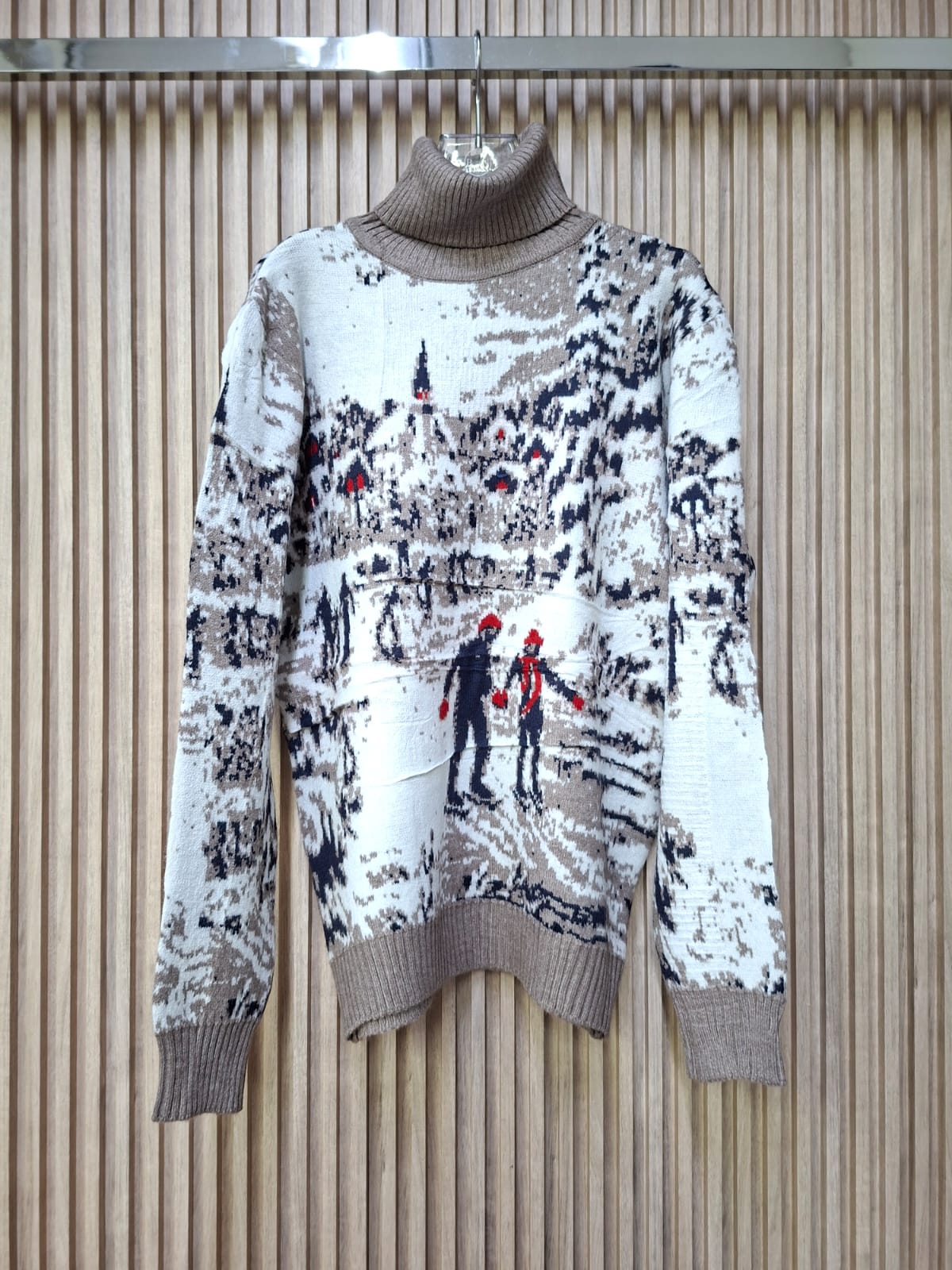 Sueter Magia Navideña: Suéter Tejido Escena de Invierno, Cálido y Acogedor