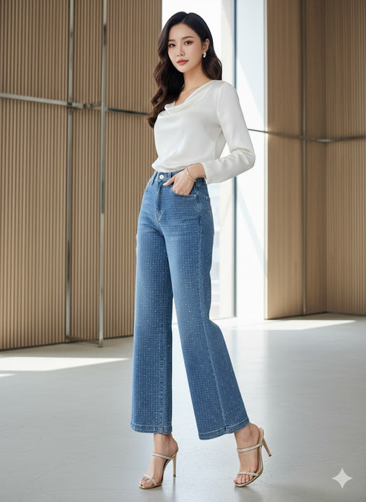 Pantalón D9011 Aurora Denim. Con El Estilo Perfecto, Look Casual Chic, Femenino, Petit, Curvy Y Elegancia, Tallas De 5 A 15.
