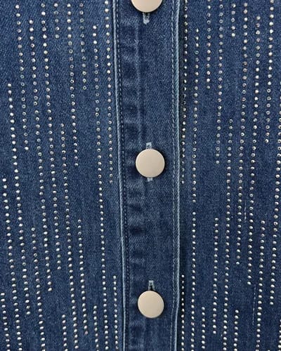 Camisa LM1085 Denim Noche de Gala. De Corte Oversize, Moderno, Comodo, Ligero, Femenino, Sofisticada y Versatil.