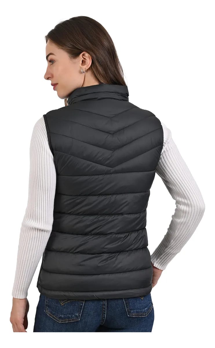 Chaleco LJ24933 Burdeos Puffer. Ideal Para Andar Comoda, Femenina, Calida, Combinable, Casual Y Chic.