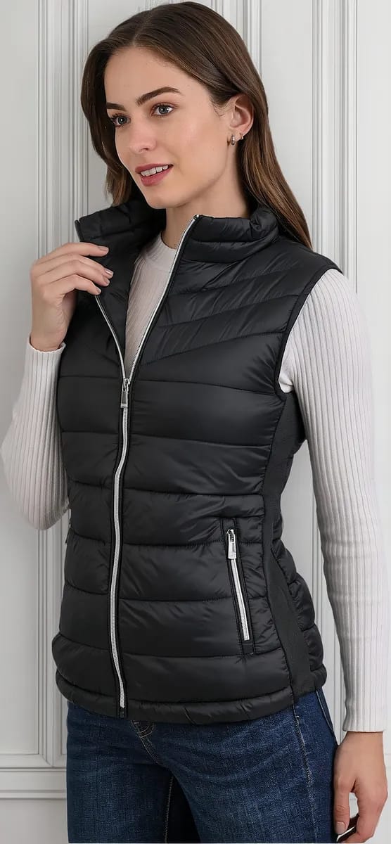 Chaleco LJ24933 Burdeos Puffer. Ideal Para Andar Comoda, Femenina, Calida, Combinable, Casual Y Chic.