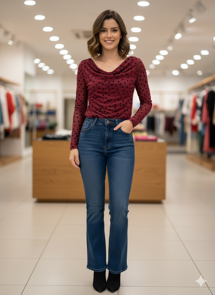 Blusa 072-Q26 Siria Lunares. EL Modelo Ideal Para Una Combinacion Entre Sofisticacion Con Un Toque Moderno Y Atrevido, Para La Mujer Que Quiere Sentirse Comoda E Impactatante.