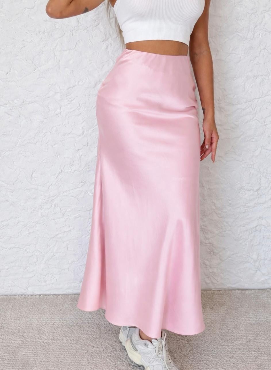 Falda Satin 54000S Vania. Super Comoda, Fresca, Te Permite Sentirte Libre, Ideal Para El Uso Del Dia A Dia, Te Incluye Cinturon.