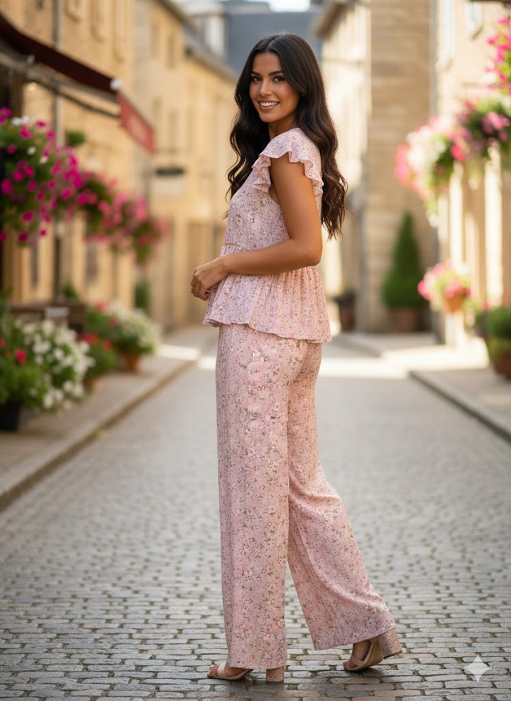 Set Margarita Olan. Modelo Comodo Y Ligero, Ideal Para La Temporada De Calor, De Tela Muy Fresca.