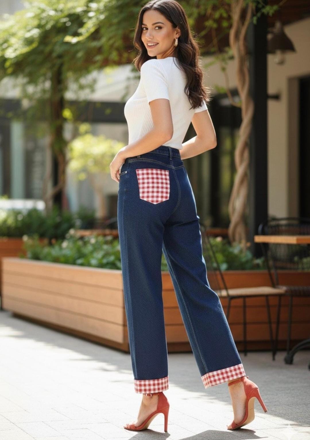 Pantalón Rojo-Bol Mezclilla 41409