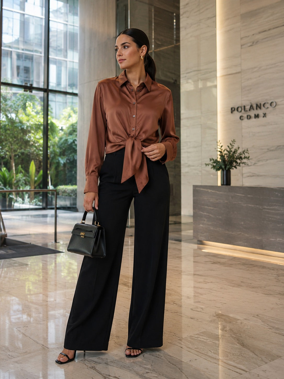 Blusa Moño De Satín.