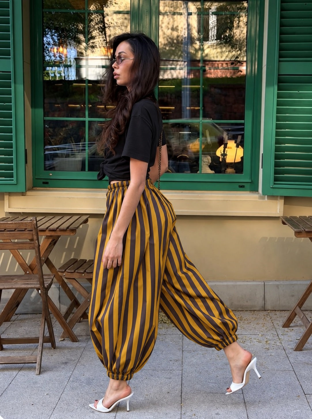 Pantalón Globo De Rayas.