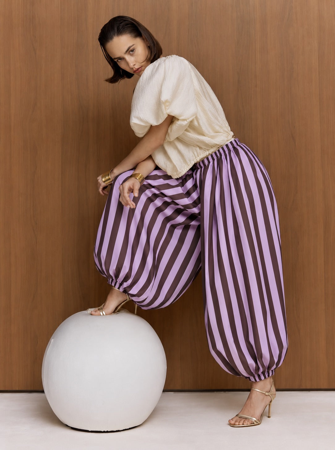 Pantalón Globo De Rayas.