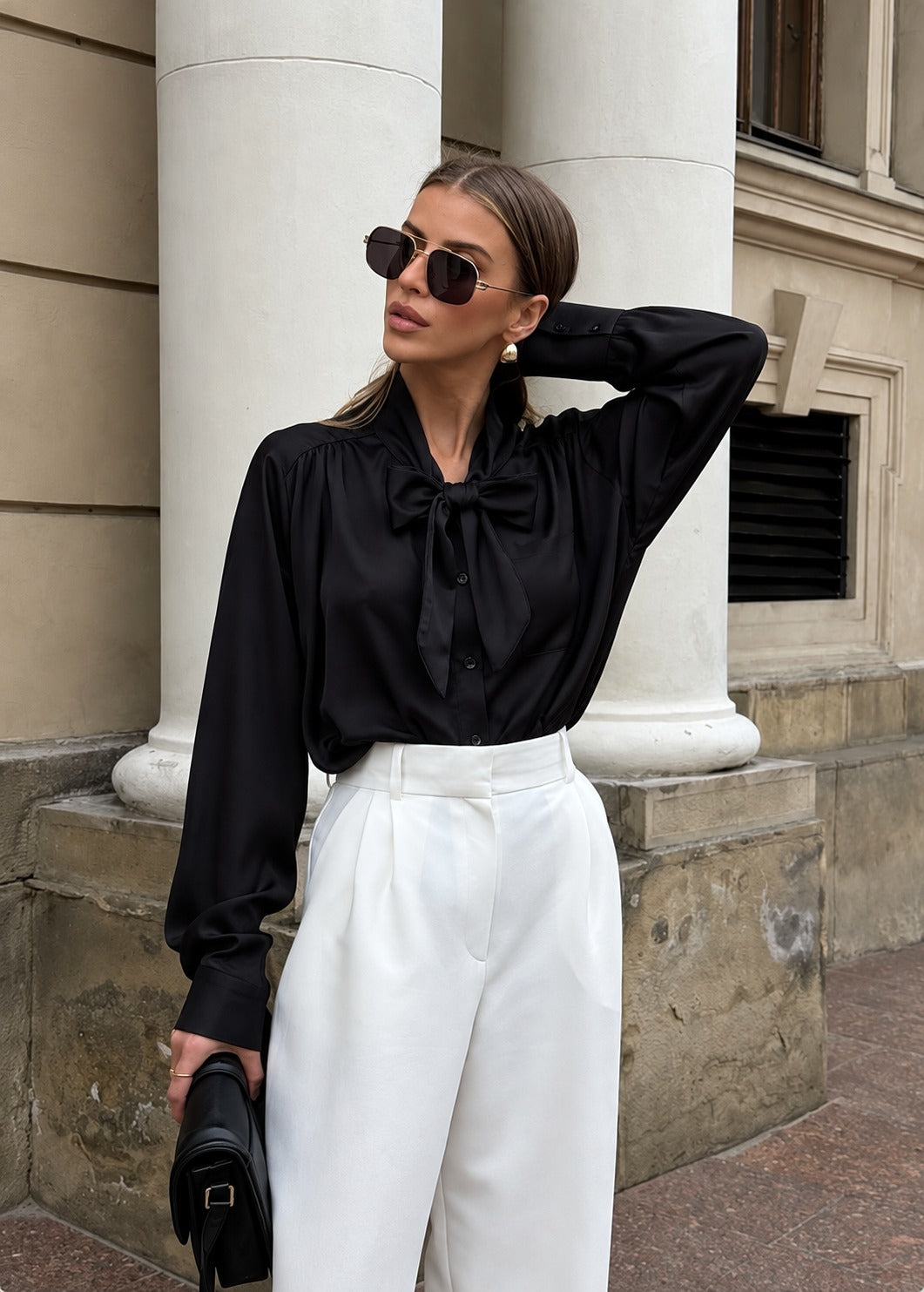 Blusa Corbata De Satin.