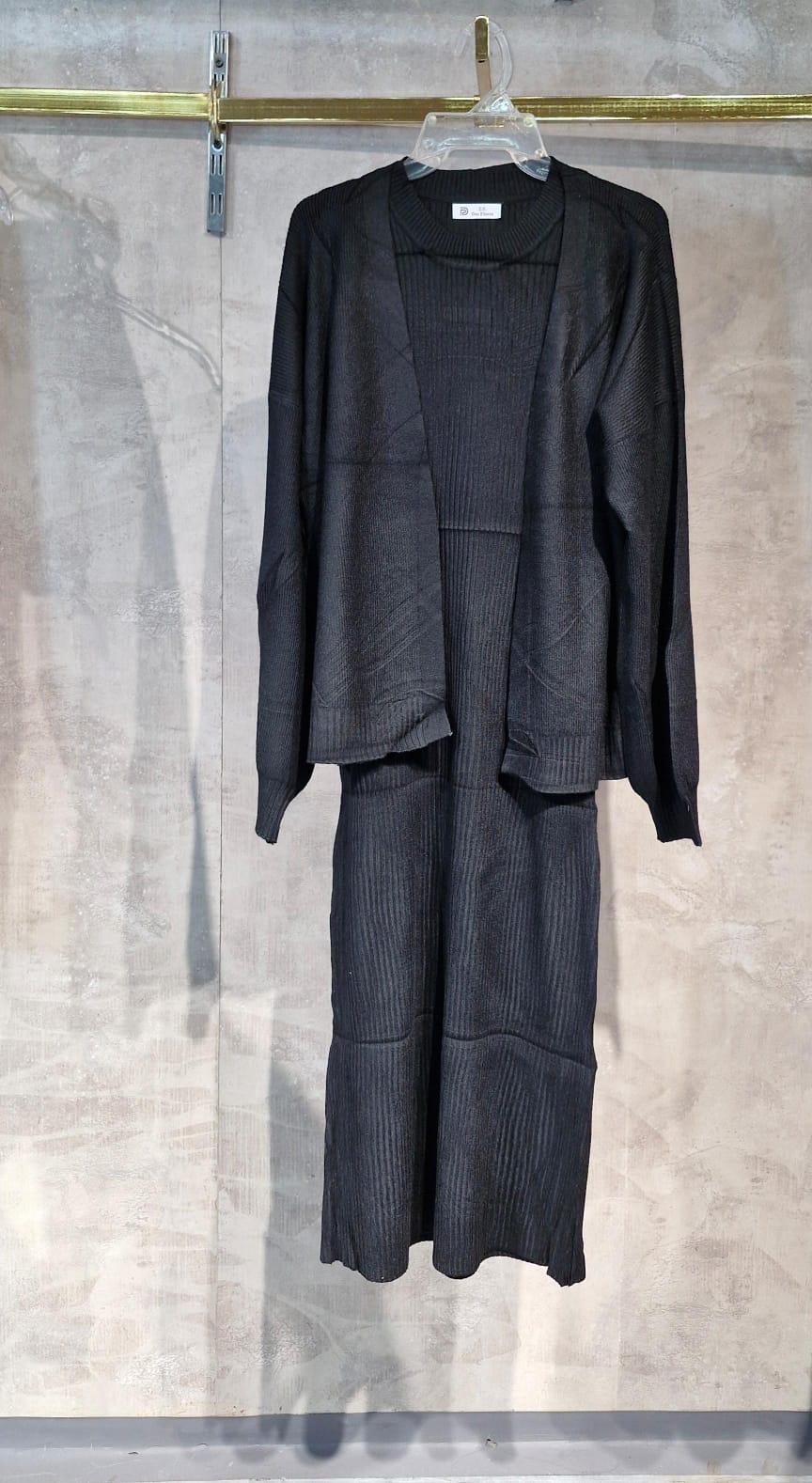 Vestido Mari Tejido Unitalla con Suéter Cárdigan  Petit Curvy Moda Femenina Mexicana Para el Día Dia