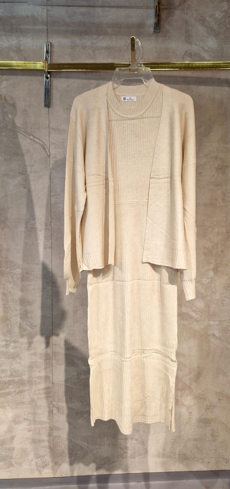 Vestido Mari Tejido Unitalla con Suéter Cárdigan  Petit Curvy Moda Femenina Mexicana Para el Día Dia