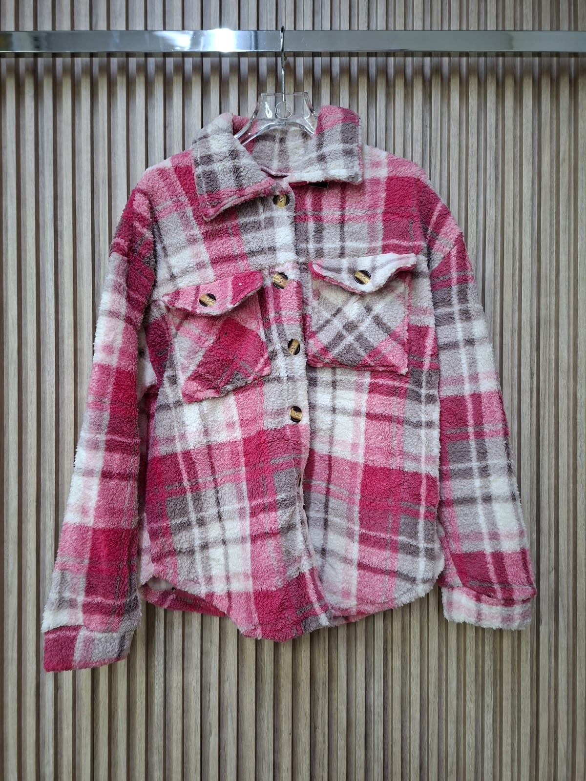 Camisola Nordic JK1078H Talla Compartida S/M y G/XL Teddy Con Botones Carey Ideal Para El Invierno Para Petit y Curvy Tendencia Viral Moda Femenina Con Bolsas Funcionales Casual Otoñal Invierno