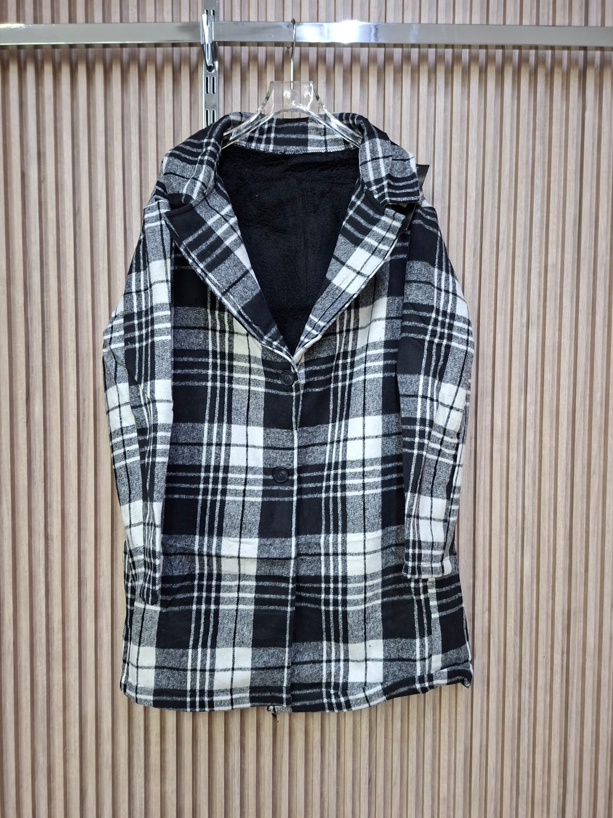 Abrigo Dinamarca  JK1057Q Talla S M G y XL Para Petit Curvy Ideal Para Invierno Largo Con Botones Aborregado Con Bolsas Funcionales Viral Moda Mexicana Tendencia Casual Elegante Para El Dia Dia