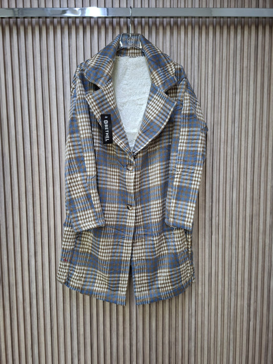 Abrigo Dinamarca  JK1057Q Talla S M G y XL Para Petit Curvy Ideal Para Invierno Largo Con Botones Aborregado Con Bolsas Funcionales Viral Moda Mexicana Tendencia Casual Elegante Para El Dia Dia